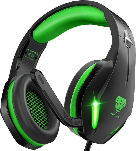 Gaming Headset with Microphone for Xbox PS5 PS4 PC - 3.5mm Jack Wired Headphones with Noise Cancelling Mic &amp; LED - 50mm Audio Drivers &amp; Soft Earpads