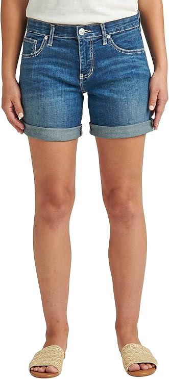 Jag Jeans Women's Petite Alex Mid Rise Boyfriend Short - Legacy