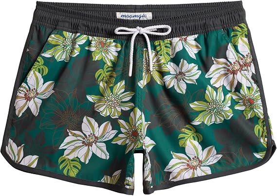 maamgic Women's 3.5" Quick Dry Swim Shorts Stretch Vintage Bathing Suit | Women's Swim Trunks, Quick Dry Swim Shorts for Women, High Waisted Bathing Suit with Pockets, 4-Way Stretch Swim Trunks