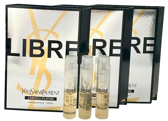 Yves Saint Laurent YSL LIBRE L'ABSOLU PLATINE Sample Women Perfume Spray Trial Size Partially Filled Vials 1.2 ml / 0.04 oz (Set of 3) - 6898
