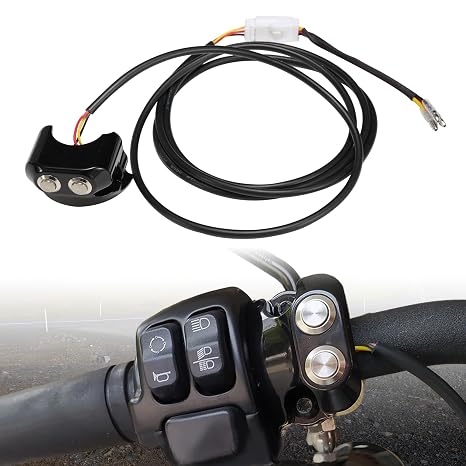 Black 1" Air Ride Switch, Handlebar Switch Motorcycle Air Ride Suspension Control Kit for Harley Dyna V-Rod Touring Sportster with AERO, AERO-A