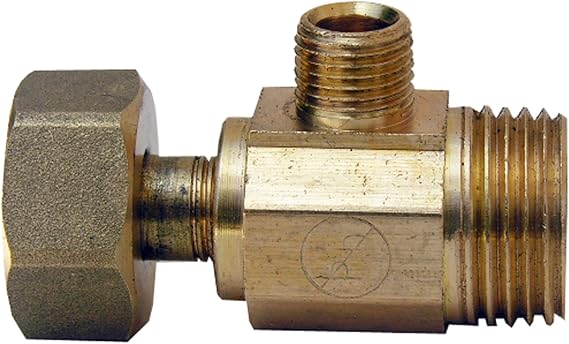 LASCO 06-9117 Angle Stop Add-A-Tee Valve, 1/2-Inch Slip Joint Inlet X 1/2-Inch Slip Joint Outlet X 1/4-Inch Compression Outlet, Brass