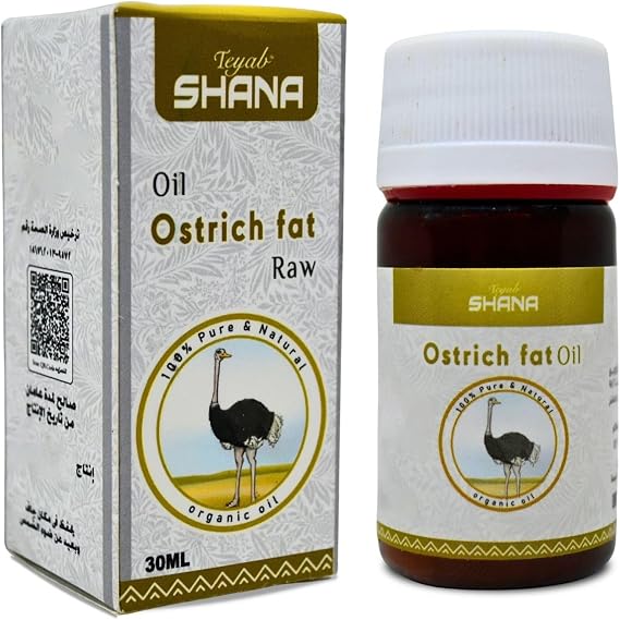 Shana Natural Oils Ostrich Ostrish Oil Cold Pressed Pure for Skin Body Hair Drink Food No Additives Non GMO Kosher Halal (1 Pack = 1.01 oz / 30 ml)