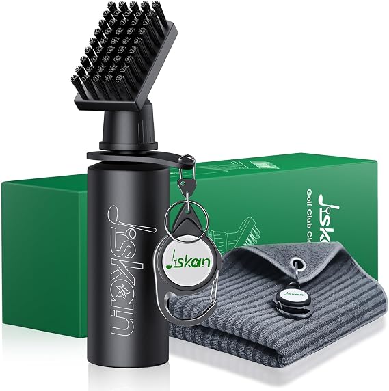 Jiskan Pro Golf Club Cleaner Includes Water Golf Club Brush Golf Towel Golf Accessories for Bag Essentials Golf Accessories for Men Best Golf Gifts for Men/Women