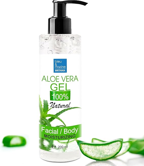 100% Natural Aloe Vera Gel from Canary Islands - Moisturizing & Soothing for Skin, Hair Mask, Post-Shave & Post-Epilation - Reduces Dark Spots - Pump Dispenser 200 ml 7.03 fl oz