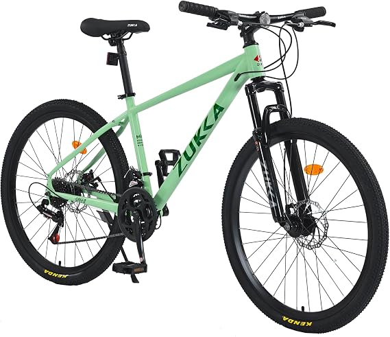 Front Suspension Hardtail Mountain Trail Bike 26 Inch, Mountain Bike for Mens Womens Student Work with 24-Speed Dual Disc Brakes Hardtail Bicycles,Steel Frame,Adjustable Comfortable Saddle,4 Colors