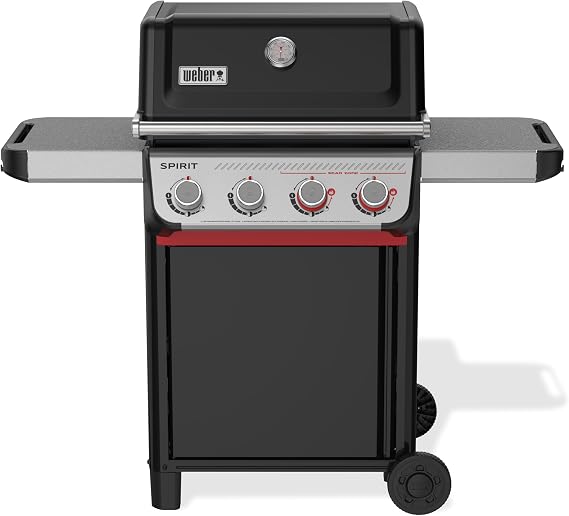 Weber Spirit E-425 Gas Grill for Outdoor Cooking, Propane Gas Grill, Black | 4 Burners, Sear Zone w/Boost Burners, Porcelain-Enameled Cast-Iron Grates, Weber WorksTM Rails, BBQ Grill, Weber Grill
