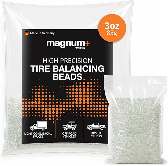 magnum+ Tire Balancing Beads TPMS Compatible Tempered Glass 1 Bag (3oz / 85g)
