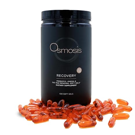 OSMOSIS Recovery Supplement, Facial Volume & Fat Pad Renewal, 420 Count | Natural alternative to volume fillers with essential fatty acids & probiotic support, take 14 soft gels daily