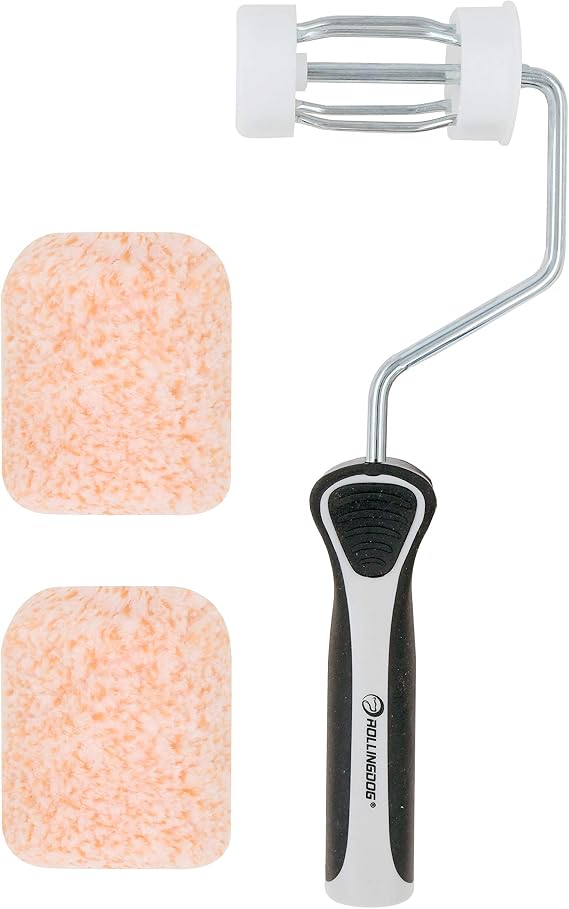 ROLLINGDOG 3 Inch Paint Roller - Small Paint Roller Microfiber Roller Covers, 3/8 inch Nap for Wall Ceiling Trim Edge Painting