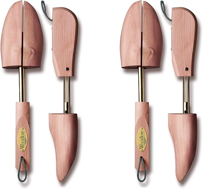 Woodlore Womens Shoe Trees Adjustable 2-Pack (For 2 pair of Shoes), Aromatic Cedar Wood, USA Made
