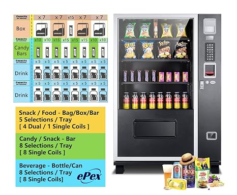 EPEX Combo Vending Machine with Dual Zone Temp Control - Small Snack & Cold Drink