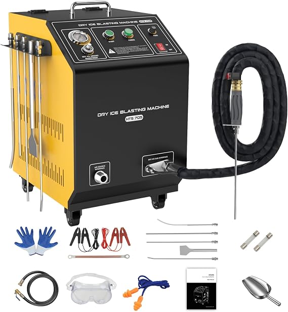 110V Dry Ice Blasting Machine,HTS705 Industrial Dry Ice Blasting Cleaning Machine,Dry Ice Blast Cleaners for Removing All Kinds of Intractable Dirt Quickly.