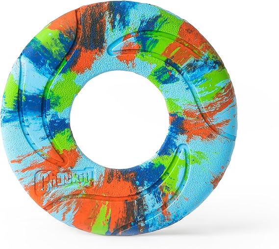 Chuckit! EcoFetch Flyer Rubber Dog Toy, Medium (8 Inch Diameter) Pack of 1, for Breeds 20-60 lbs | Soaring disc style design, easy to throw and catch, keeps active pups leaping, chasing and playing outdoors every single day