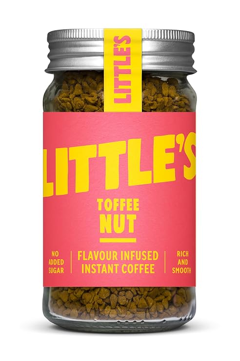 Littles Toffee Nut Instant Coffee No Added Sugar, Freeze-Dried Flavored Coffee 1.76 Ounces, 14 Servings Per Jar