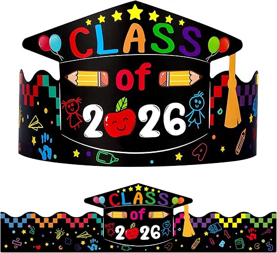 WaaHome 24pcs Adjustable Paper Crown Hats for Kids Students Classroom Kindergarten Preschool Activities School Supplies Gifts