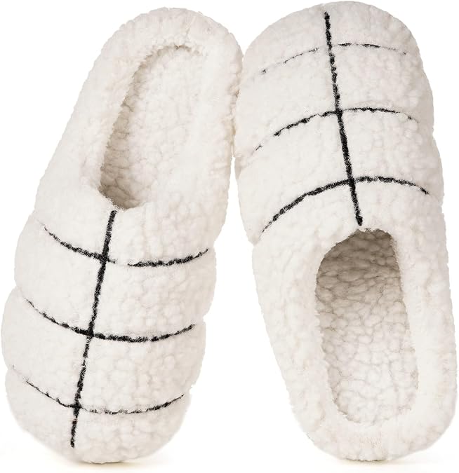 Womens Mens Ball Sports Slippers Winter Warm Plush Lined House Shoes Memory Foam Cozy Slip On Indoor Home Bedroom Slippers with Non Slip Sole