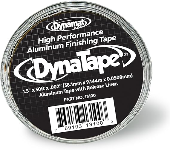 Dynamat DynaTape: Aluminum Finishing Tape for Use with Dynamat Sound Deadening & Car Insulation Material Heavy-Duty Sealant Tape for Seams, Butyl Rubber, Wires 1.5 in x 30 ft Roll