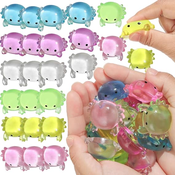 Mini Crab Sensory Toys 24 Pcs Squishy Fidget Toys for Adults Kids Sensory Toys for Party Favors Stocking Stuffers for Kids Treasure Box Toys for Classroom