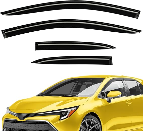 Extra Durable Window Deflectors Tape-On Window Visors Rain Guards Fit for Toyota Corolla 2020-2026 Hatchback, Sun Visors, Wind Vent for Shades, Exterior Car Accessories - 4pcs. AG0155