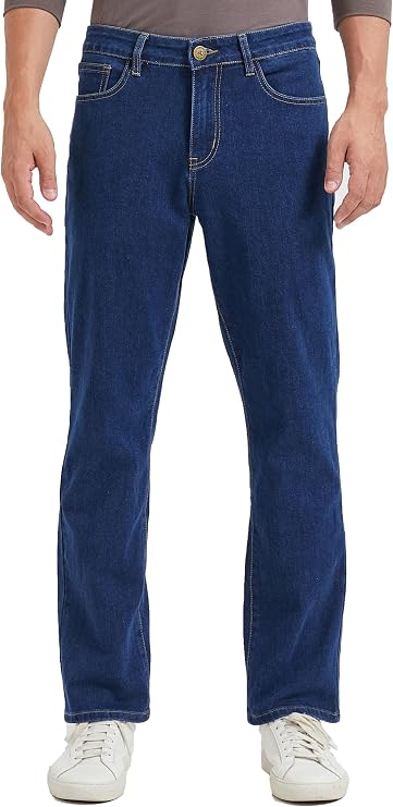 Men's Cowboy Jeans Regular Straight Leg for Men 5-Pocket Free to Stretch Jean