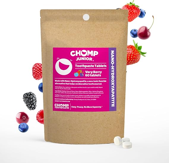 CHOMP Junior Very Berry Toothpaste Tablets with Nano Hydroxyapatite Refill