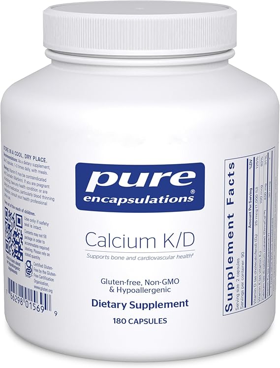 Pure Encapsulations Calcium K/D, 180 Capsules
