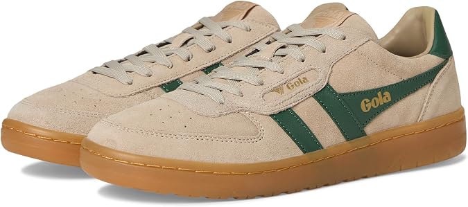 Gola Womens Hawk Suede 86, Bone/Evergreen/Gum, 9, Medium