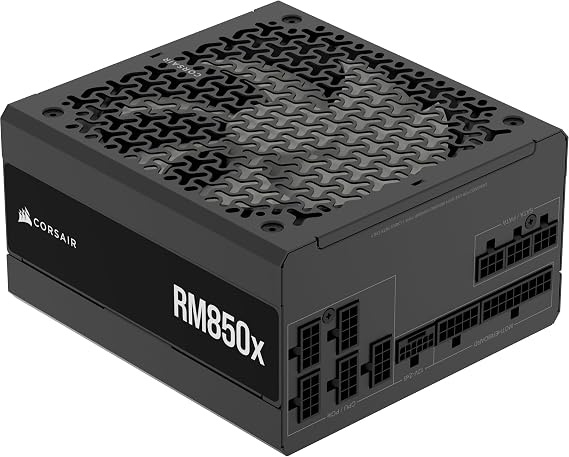 CORSAIR RM850x ATX 3.1 PCIe 5.1 Ready Fully Modular 850W Power Supply Low-Noise, Cybenetics Gold Efficiency, Native 12V-2x6 Connector Black