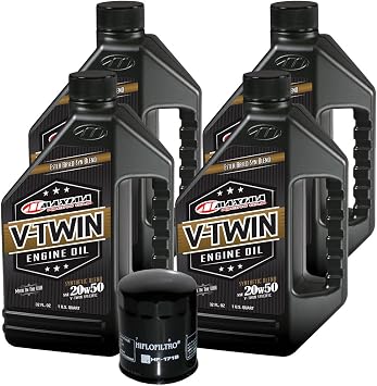 MaximaHiflofiltro VTEOCK21 Synthetic Blend Engine Oil Change Kit for Harley Davidson Twin Cam V-Twin - 4 Quart