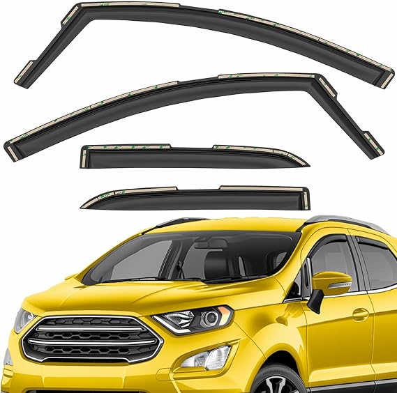 Extra Durable Window Deflectors in-Channel Window Visors Rain Guards Fit for Ford EcoSport 2018-2022, Sun Visors, Wind Vent for Shades, Exterior Car Accessories - 4pcs. AG0452