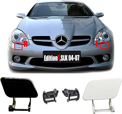 Headlight Washer Cover for 04-07 Mercedes-Benz W171 R171 Fit SLK200 SLK250 SLK280 SLK300 SLK350 SLK55 2004 2005 2006 2007 Cleaning Headlamp Spray Nozzle