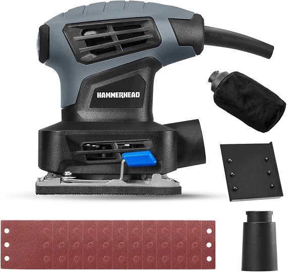 Hammerhead 2.0-Amp 1/4 Sheet Palm Sander with 12pcs Sandpaper HAPS020