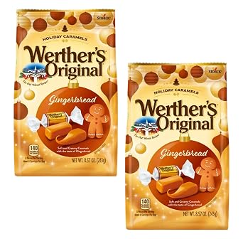 Werther's Original Gingerbread - Pack of 2 - Soft and Creamy Caramels with the Taste of Gingerbread - Great for Friends and Family - Delicious Taste