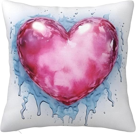 Fantasy Heart Peach Square Throw Pillow Covers for Couch 12x12 Inch Decorative Cushion Cover Pillow Cases Soft Double Side Print Pillowcases for Sofa Living Room Bedroom Bed Decor
