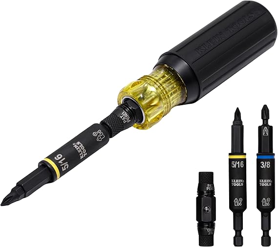 Klein Tools 32500HD Impact Resistant Multi-Bit Screwdriver/Nut Driver 11-in-1