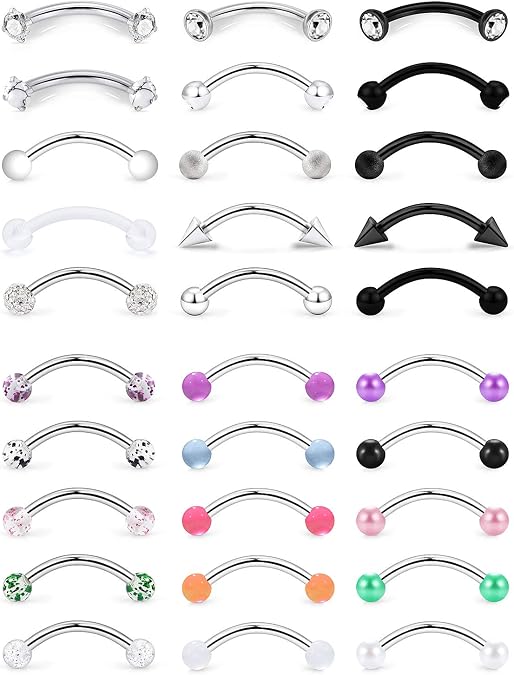 SCERRING 16G Eyebrow Rings Tragus Helix Rook Daith Earrings Lip Ring Barbell Body Piercing Jewelry Retainer 6mm 8mm 10mm 20-30PCS