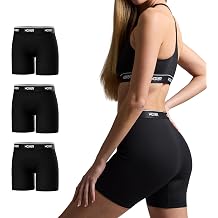 Woxer Womens Baller 5" High Waisted Boy Shorts Underwear – Seamless Boxer Briefs, Boyshort Panties, No Show Women’s Boxers, Soft Modal Underwear, Chafe-Free, Breathable Boyshorts, Black 2.0 3pk