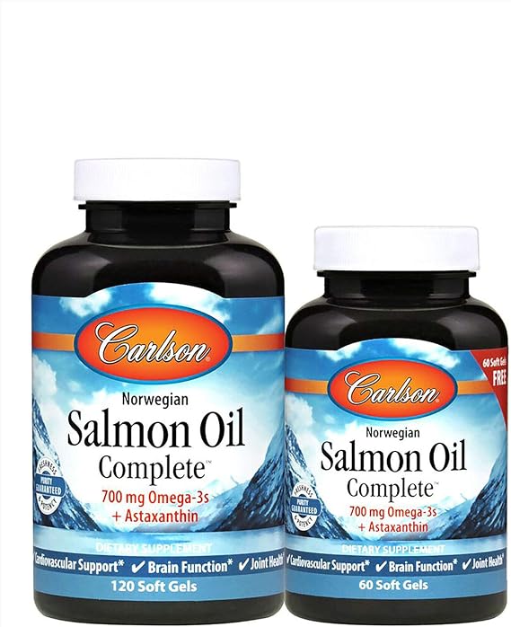 Carlson Labs - Virgin Salmon Oil Complete 1250 mg. - Bonus Pack 120 + 60 Softgels