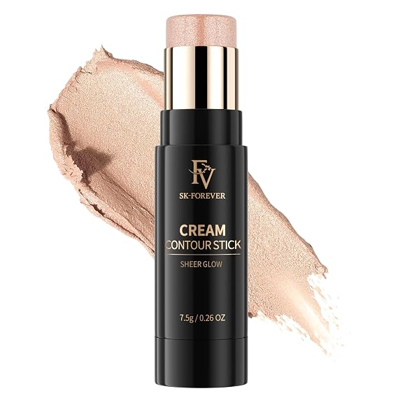 FV Cream Highlighter Stick, Natural Glow Finish & Blendable, Long Lasting Highlight Stick for Glowing Skin & Eyeshadow, Cruelty-free, 05 Sheer Glow