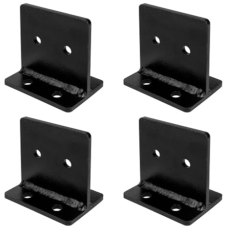 4 Pcs 4x4 Concealed Post Base, Heavy Duty Knife Plate Bracket | 6 Gauge