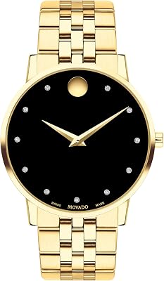 Movado Museum Classic Mens Watch - Swiss Quartz Movement, Stainless Steel Link Bracelet - 3 ATM Water Resistance - Classic, Luxury Fashion Timepiece for Him - 40mm