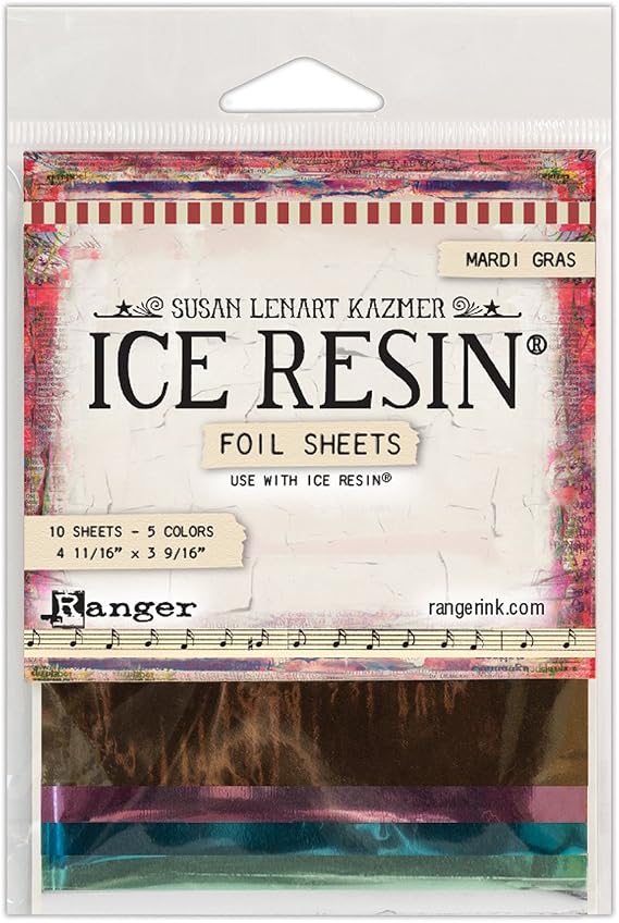 Ranger IRA49975 Ice Resin Foil Sheets 10/Pkg-Mardigras