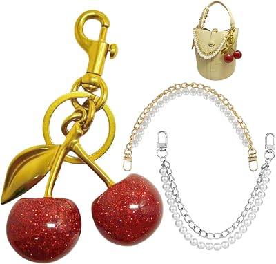 Bag Charm Cherry Keychain Cherry Keychain Accessories Gifts for Women Purse Bag Charms Extender Chain for Handbags