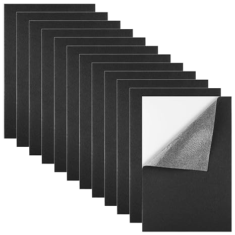 Morcheiong 12 Pcs Self Adhesive Felt Sheet Soft Felt Sheets with Adhesive Backing for Art Project and Sewing DIY Craft(11.8"x7.9"/30x20cm)- Black