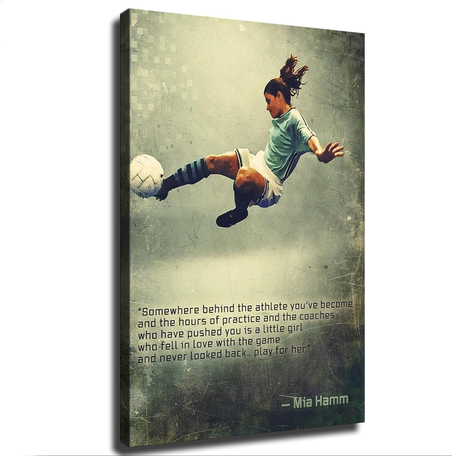 Mia Hamm Inspirational Quotes Poster Canvas Print Wall Art Modern Picture Home Bedroom Living Room Foyer Aesthetic Decor Gifts 12×18inch-No Framed