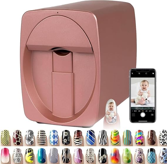 Intelligent 3D Nail Painting Machine, Portable Digital Mobile Nail Art Printer, Support Wifi/Diy, Professional Nails Art Equipment For Girls' Home Nails C