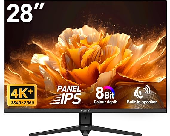 Gawfolk 28 Inch 4K Monitor IPS 60Hz 3840x2560p PC Screen Built-in Speakers | Ultra HD Computer Display for Home & Office, 3:2, HDMI, DP, Support Wall Mount Compatible