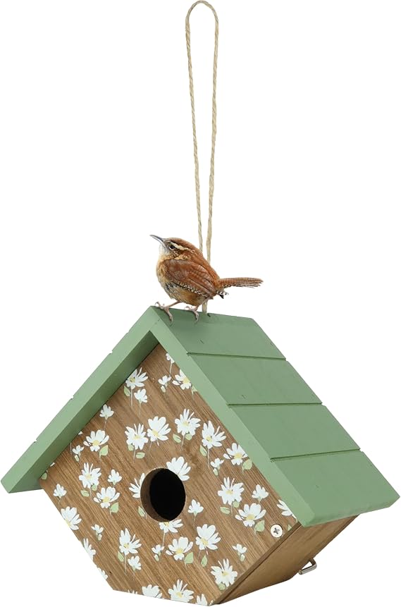 Wild Wings Decorative Wren House Springwood Daisy, Green