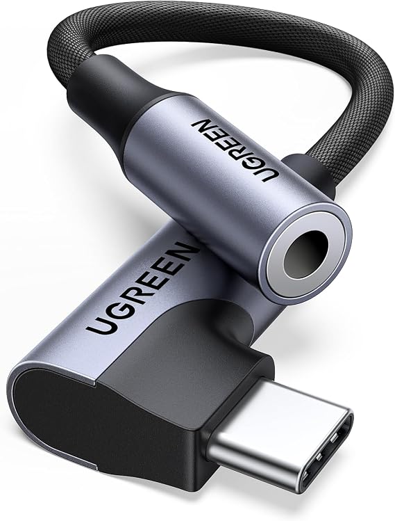 UGREEN USB C to 3.5mm Jack Angled DAC Hi-Fi Stereo USB C to Aux Headphone Adapter Compatible with Galaxy S26 Ultra S25 S24 A17 A55 A56 iPhone 17 Pro Max/16/15 2025 iPad Air/Pro 11''/13'' Pixel 10/9/8 | With DAC Chip, Compatible with iPhone 17/17 Air/17 Pro/17 Pro Max, Galaxy S25 Series, iPad, Mac